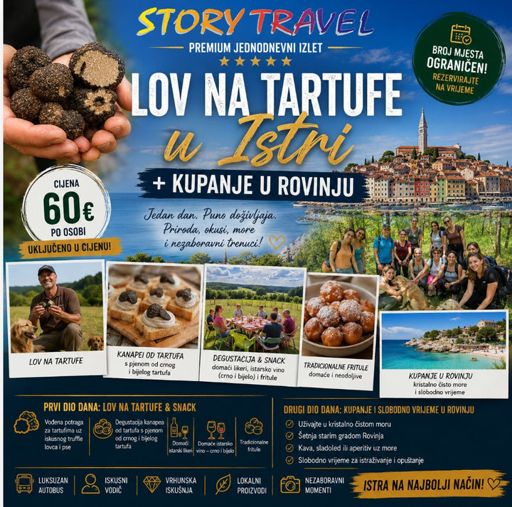 🐾 LOV NA TARTUFE U ISTRI + KUPANJE U ROVINJU